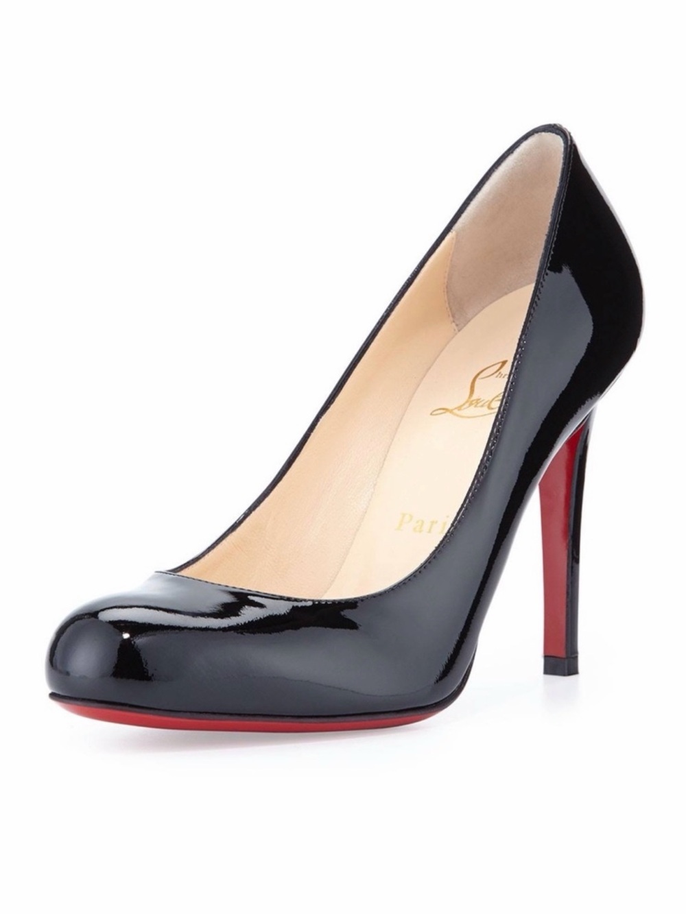 Christian Louboutin Black Patent Leather Pumps with Red Sole